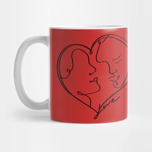 LoveRs heart Love Line Art Mug